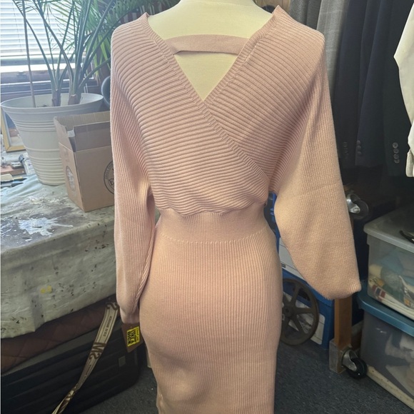 SHEIN Pink Ribbed Mini Dress - Picture 3 of 7